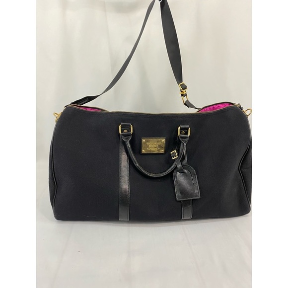 victoria secret black duffle bag